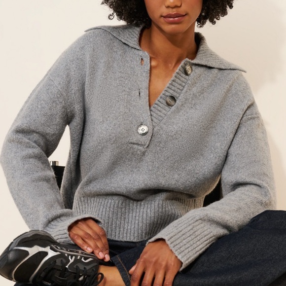 NWOT Free People Trading up Polo Sweater - Picture 2 of 6